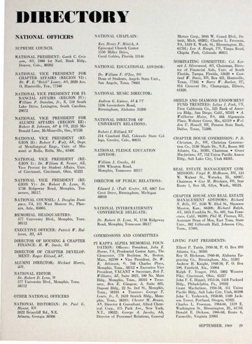 Directory, September 1969